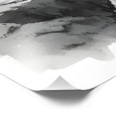 Asiatisches Haus in den Bergen Tinte Malerei Fotodruck (Ecke)