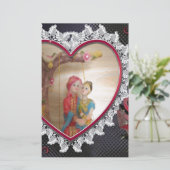 Asiatisches Hochzeitskaffee zum Heart Swing Art Pr Briefpapier (Stehend Vorderseite)