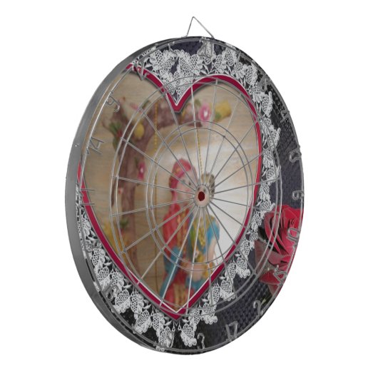 Asiatisches Hochzeitskaffee zum Heart Swing Art Pr Dartscheibe (Vorderseite Links)