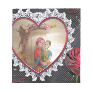 Asiatisches Hochzeitskaffee zum Heart Swing Art Pr Notizblock