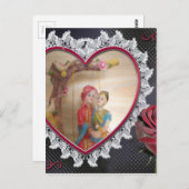 Asiatisches Hochzeitskaffee zum Heart Swing Art Pr Postkarte (Vorne/Hinten)
