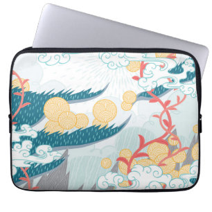 asiatisches Inspiriertes Naturemuster Laptopschutzhülle