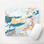 asiatisches Inspiriertes Naturemuster Mousepad (Mit Mouse)