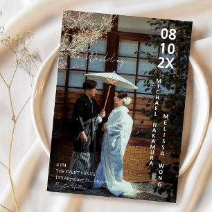 Asiatisches japanisches Konzeptfoto Hochzeit Einladung