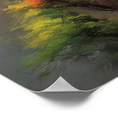 Asiatisches Kloster mit Blick auf das bunte Tal Poster (Ecke)