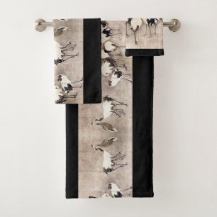 Asiatisches Kran-Vogel-wild lebende Tiere Okyo Badhandtuch Set