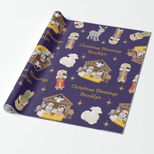 Asiatisches Krippenpapier Geschenkpapier (Ungerollt)