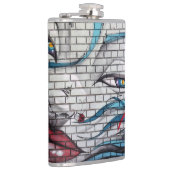 Asiatisches Mädchen Graffiti Flachmann (Rechts)