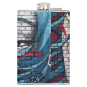 Asiatisches Mädchen Graffiti Flachmann (Rückseite)
