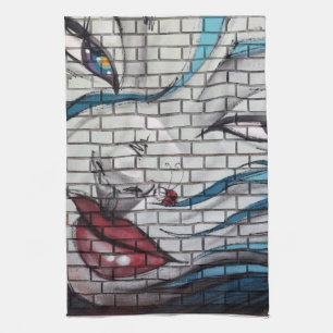 Asiatisches Mädchen Graffiti Geschirrtuch