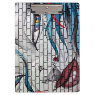 Asiatisches Mädchen Graffiti Klemmbrett