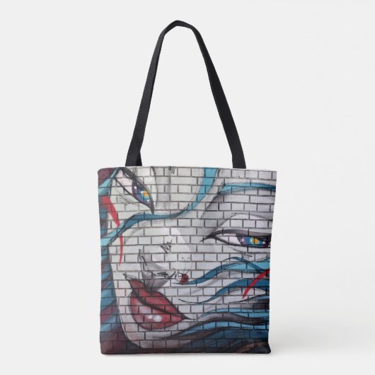 Asiatisches Mädchen Graffiti Tasche (Rückseite)
