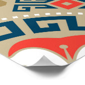 Asiatisches Motiv: Elegantes geometrisches Design Poster (Ecke)