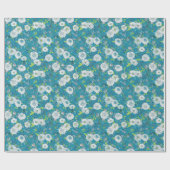 Asiatisches Muster Blau Grün Geschenkpapier (Flach)