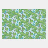 Asiatisches Muster Blau Grün Geschenkpapier Set (Vorderseite 3)