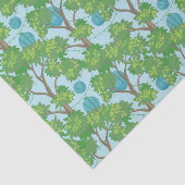 Asiatisches Muster Blau Grün Seidenpapier (Ausschnitt)