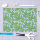 Asiatisches Muster Blau Grün Seidenpapier (Handwerk)