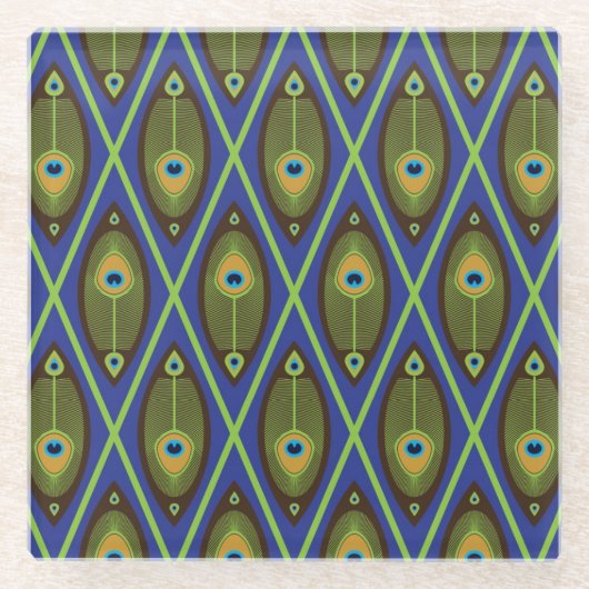 Asiatisches Muster Glasuntersetzer (Vorderseite)