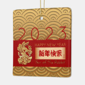 Asiatisches Muster Gold Rabbit Chinesisch Neujahr  Keramikornament (Links)
