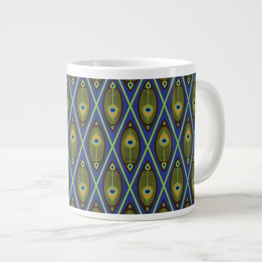 Asiatisches Muster Jumbo-Tasse (Vorderseite Rechts)