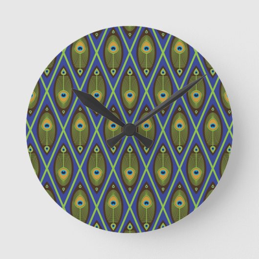Asiatisches Muster Runde Wanduhr (Vorderseite)