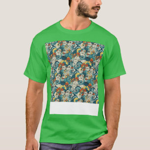 Asiatisches nahtloses Muster Alt Japanisch Chinesi T-Shirt