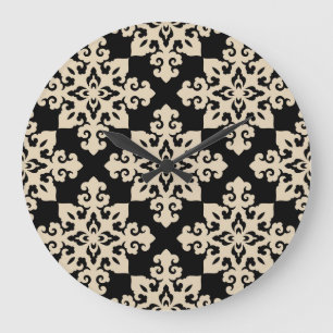 Asiatisches ornamentales Motiv geometrisches Muste Große Wanduhr