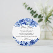 Asiatisches Restaurant "Sky Blauer Floral" Einladung (Stehend Vorderseite)