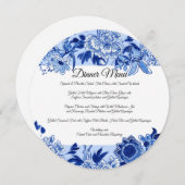 Asiatisches Restaurant "Sky Blauer Floral" Einladung (Vorne/Hinten)