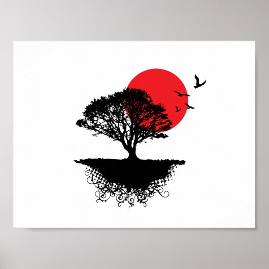 Asiatisches Sonnenaufgangsposter Poster (Vorne)