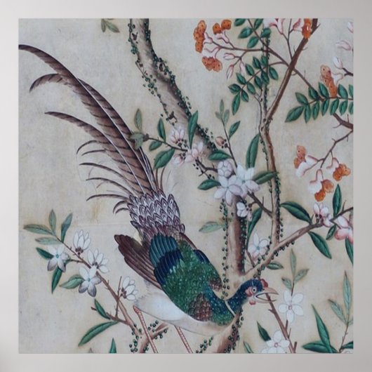 Asiatisches Tapeten Muster Poster (Vorne)