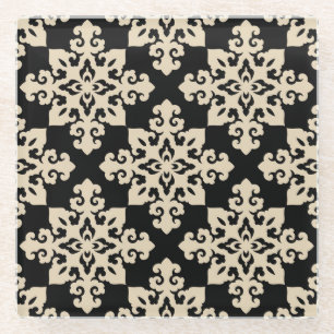 Asiatisches Ziermotorikmuster Glasuntersetzer