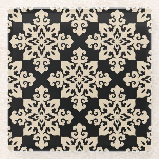 Asiatisches Ziermotorikmuster Glasuntersetzer (Vorderseite)