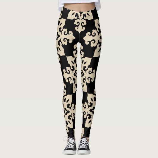 Asiatisches Ziermotorikmuster Leggings (Vorderseite)
