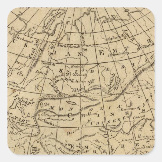 Asien 10 quadratischer aufkleber (Vorderseite)