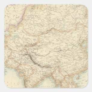 Asien 10 quadratischer aufkleber