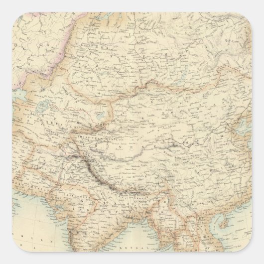 Asien 10 quadratischer aufkleber (Vorderseite)