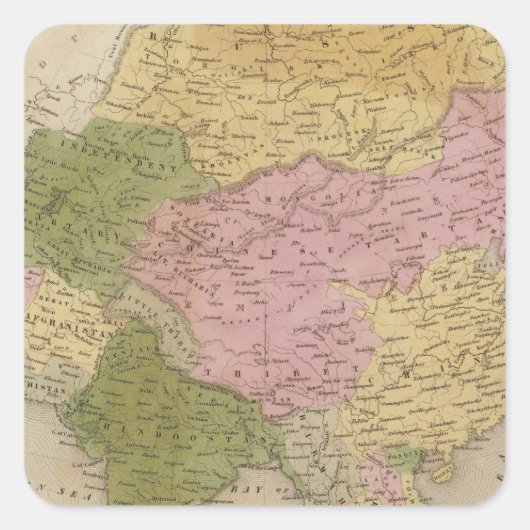 Asien 12 quadratischer aufkleber (Vorderseite)