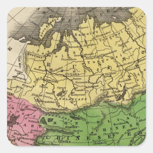 Asien 12 quadratischer aufkleber (Vorderseite)