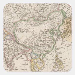 Asien 13 quadratischer aufkleber