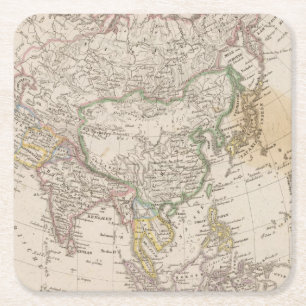 Asien 13 rechteckiger pappuntersetzer