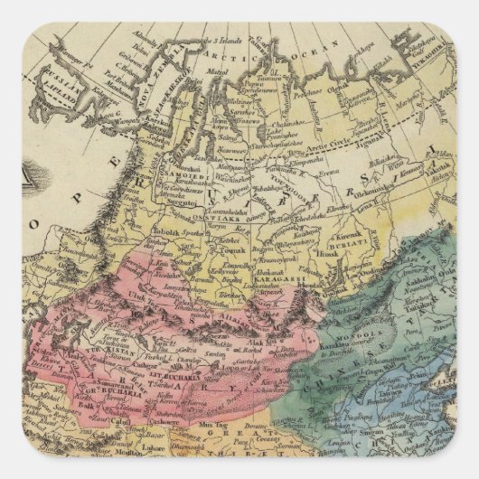 Asien 16 quadratischer aufkleber (Vorderseite)