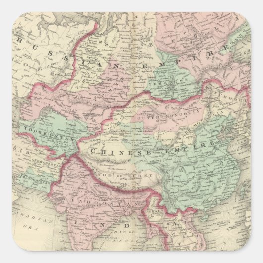 Asien 19 quadratischer aufkleber (Vorderseite)