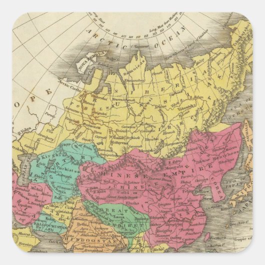 Asien 21 quadratischer aufkleber (Vorderseite)