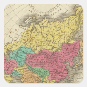 Asien 21 quadratischer aufkleber