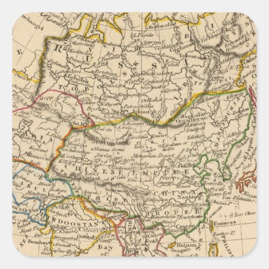 Asien 22 quadratischer aufkleber (Vorderseite)