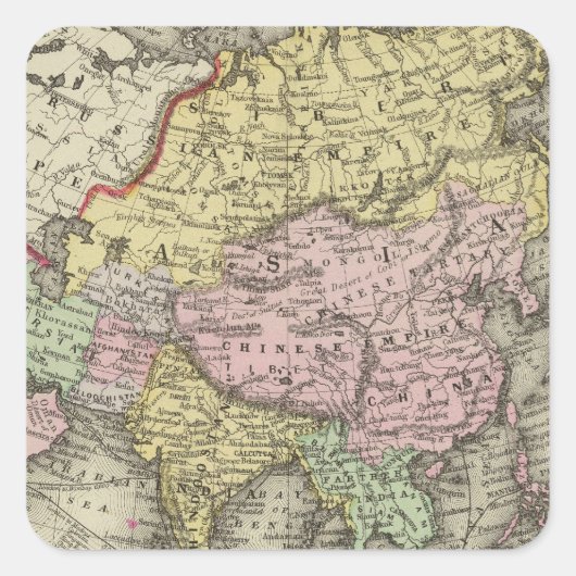 Asien 22 quadratischer aufkleber (Vorderseite)