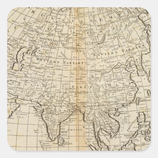 Asien 23 quadratischer aufkleber (Vorderseite)