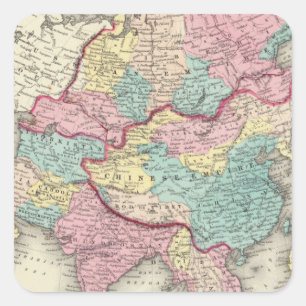Asien 24 quadratischer aufkleber