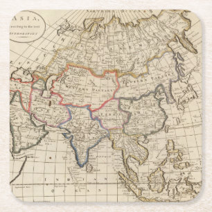 Asien 26 rechteckiger pappuntersetzer